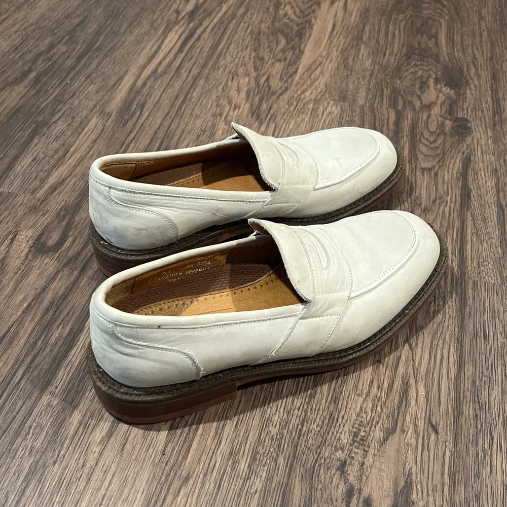 Johnston Murphy Made In Italy Men's Penny Loafers Shoes Ivory Casual Size 7M